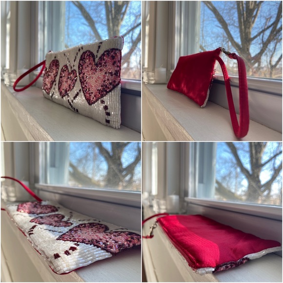 💕 Talbots & Liz Claiborne, Vintage Be My Valentine Scarf & Wristlet Bundle - Picture 11 of 16